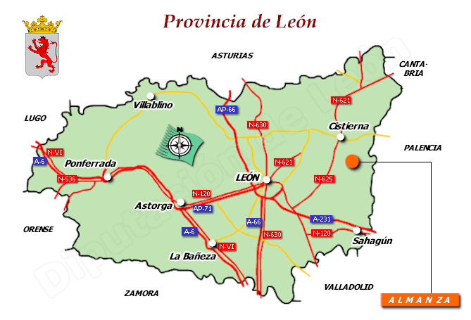 Mapa de la provincia de León